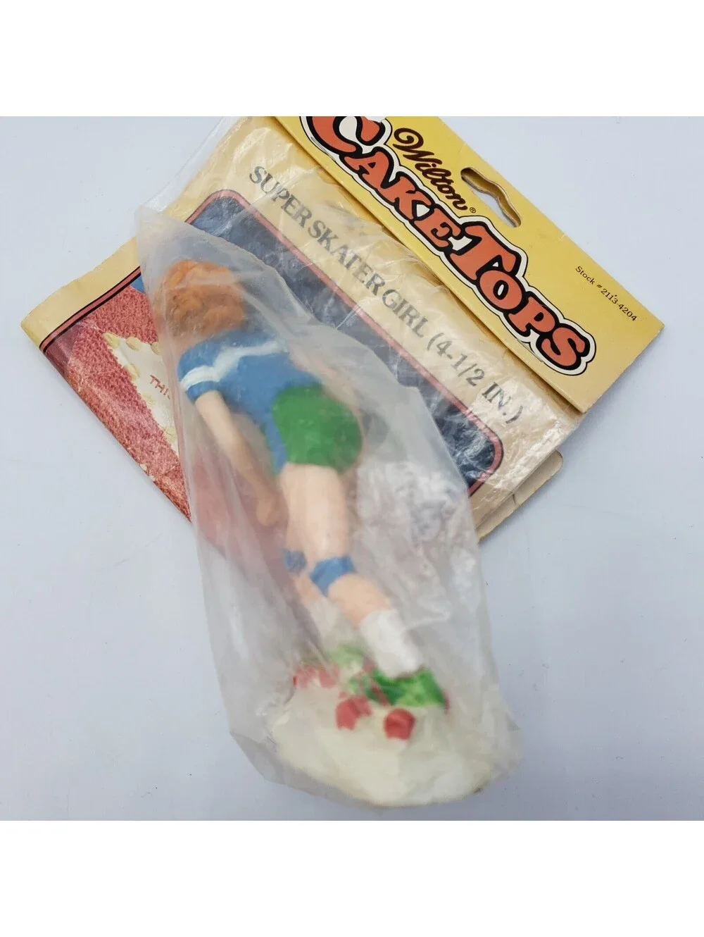 Vintage 1980 Wilton Cake Topper Roller Skater Figurine Hong Kong NOS